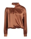 Cristinaeffe Woman Top Brown Size Xs Polyester, Elastane