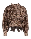 Cristinaeffe Woman Top Camel Size Xs Polyester In Brown