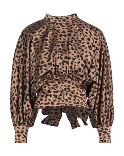 Cristinaeffe Woman Top Camel Size Xs Polyester In Brown