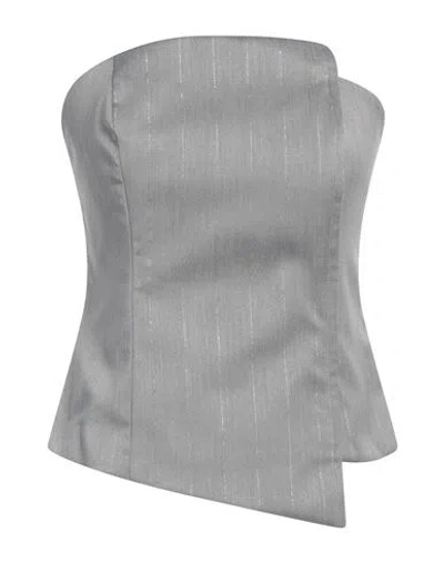 Cristinaeffe Woman Top Grey Size L Polyester, Viscose, Elastane