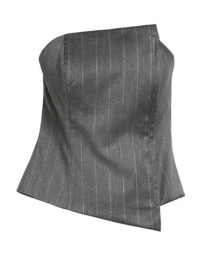 Cristinaeffe Woman Top Grey Size L Polyester, Viscose, Elastane In Gray