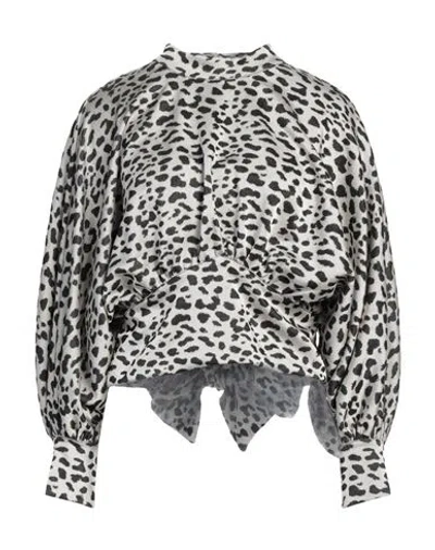 Cristinaeffe Woman Top Light Grey Size L Polyester In Multi
