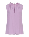 Cristinaeffe Woman Top Lilac Size 10 Acetate, Silk In Purple