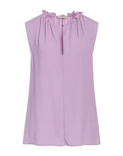 Cristinaeffe Woman Top Lilac Size 10 Acetate, Silk In Purple
