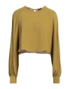 Cristinaeffe Woman Top Military Green Size M Polyester In Green
