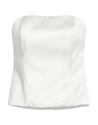 Cristinaeffe Woman Top Off White Size M Polyester, Elastane