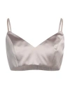 Cristinaeffe Woman Top Taupe Size M Polyester, Elastane In Grey