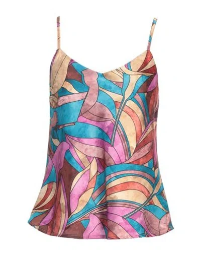 Cristinaeffe Woman Top Turquoise Size M Polyester In Blue
