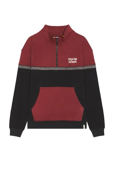 Critical Slide Offset Rib Zip Crew In 深红色