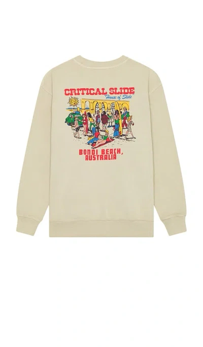 Critical Slide Pavilion Crew Sweatshirt In Cream