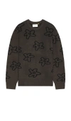 Critical Slide Vanguard Crew Knit Sweater In Charcoal