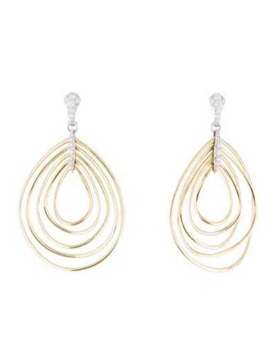 Pre-owned Crivelli 18k 1.32ctw. Diamond 5 Hoop Drop Earrings In Multi