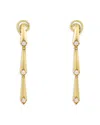 Crivelli 18k Yellow Gold Like Diamond Accent Tapered Linear Drop Earrings In Gold
