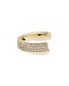 Crivelli 18k Yellow Gold Like Diamond Pave Bypass Ring In Gold