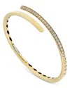Crivelli 18k Yellow Gold Like Diamond Pave Bypass Slim Bangle Bracelet In Gold