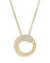 Crivelli 18k Yellow Gold Like Diamond Pave Circle Pendant Necklace, 14-16 - Exclusive, Italy Campaign In Gold