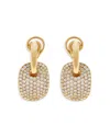 Crivelli 18k Yellow Gold Pave Diamond Rectangular Drop Earrings - Exclusive In Gold