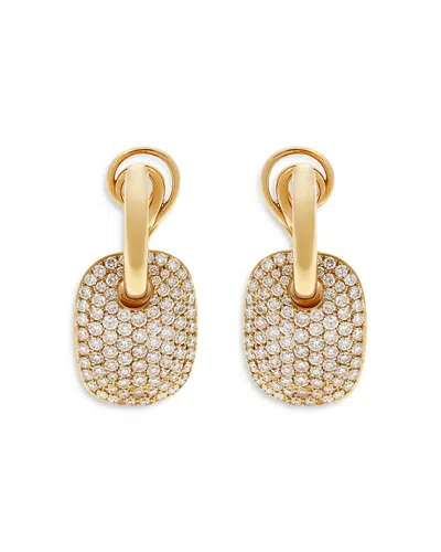 Crivelli 18k Yellow Gold Pave Diamond Rectangular Drop Earrings - Exclusive