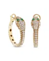 Crivelli 18k Yellow Gold Serpent Diamond & Emerald Snake Hoop Earrings - Exclusive, Italy Campaign In Green/gold