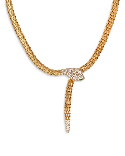 Crivelli 18k Yellow Gold Serpent Diamond & Emerald Snake Lariat Necklace, 16 - Exclusive In Green/gold