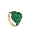 Crivelli 18k Yellow Gold Serpent Emerald Pave Dome Statement Ring In Green/gold