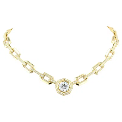 Pre-owned Crivelli 5.01ct Gia Diamond Paperclip Chain Necklace In Multi