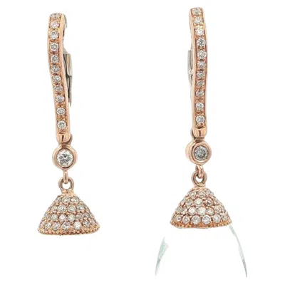 Pre-owned Crivelli Italian 18k Gold Rock Crystal/quartz W/ Diamonds Teardrop Earrings In Multi
