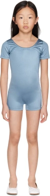 Crlnbsmns Kids Blue Scoop Neck Bodysuit In 6013 Grey Blue