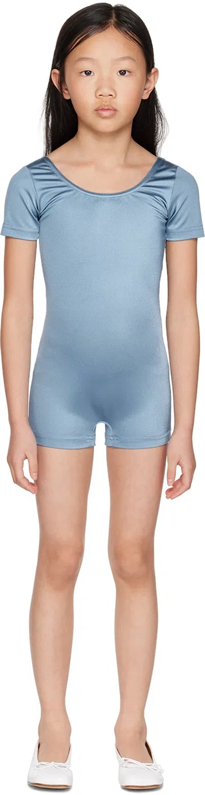 Crlnbsmns Kids Blue Scoop Neck Bodysuit In 6013 Grey Blue