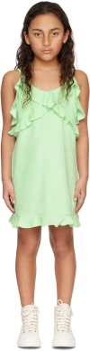 Crlnbsmns Kids Green Ruffle Dress In 5012 Seafoam