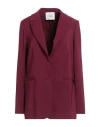Croche Crochè Woman Blazer Burgundy Size Xl Polyester, Elastane In Red