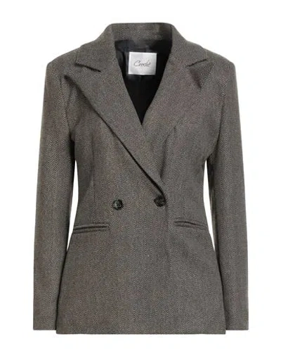 Croche Crochè Woman Blazer Khaki Size M Polyester, Viscose, Elastane In Sand