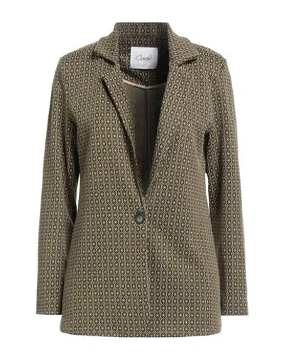 Croche Crochè Woman Blazer Lime Green Size L Polyester, Viscose, Elastane, Acrylic
