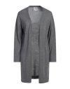 Croche Crochè Woman Cardigan Lead Size S Merino Wool, Acrylic In Grey
