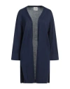 Croche Crochè Woman Cardigan Midnight Blue Size M Wool, Acrylic In Blue