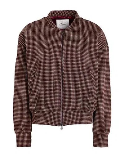 Croche Crochè Woman Jacket Burgundy Size M Polyester, Viscose, Elastane, Acrylic In Red