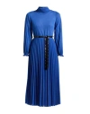 Croche Crochè Woman Midi Dress Blue Size L Polyester, Viscose, Elastane