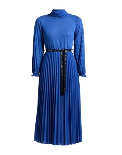 Croche Crochè Woman Midi Dress Blue Size L Polyester, Viscose, Elastane