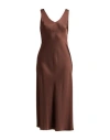 Croche Crochè Woman Midi Dress Brown Size S Viscose