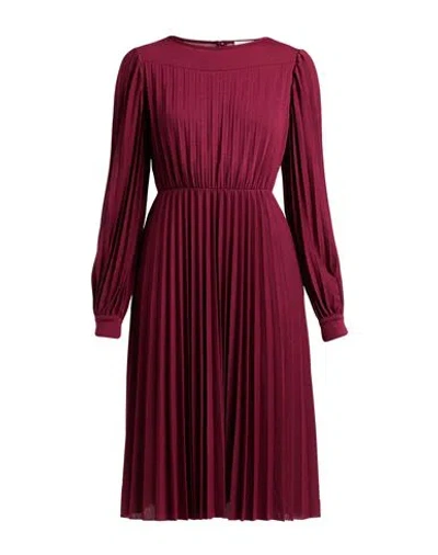 Croche Crochè Woman Midi Dress Burgundy Size L Polyester, Viscose, Elastane In Red