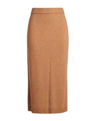 Croche Crochè Woman Midi Skirt Camel Size M Polyamide, Viscose, Wool, Cashmere In Neutral
