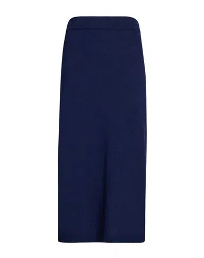 Croche Crochè Woman Midi Skirt Navy Size M Polyamide, Viscose, Wool, Cashmere In Blue