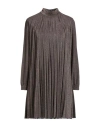 Croche Crochè Woman Mini Dress Bronze Size M Polyester, Viscose, Polyamide, Metallic Polyester, Elastane In Yellow