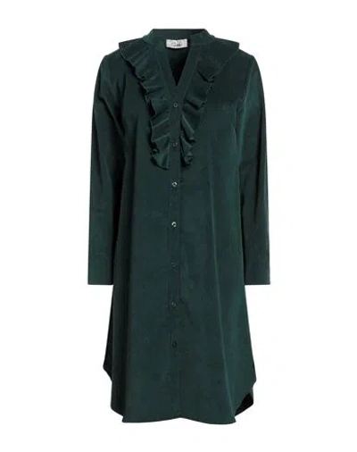 Croche Crochè Woman Mini Dress Dark Green Size S Viscose, Elastane