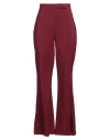 Croche Crochè Woman Pants Burgundy Size L Polyester, Elastane In Red