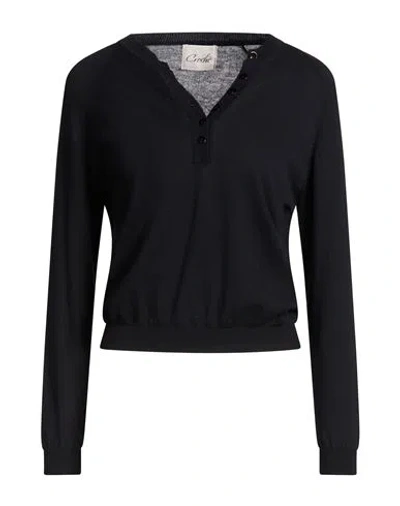 Croche Crochè Woman Sweater Black Size L Cotton, Cashmere