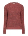 Croche Crochè Woman Sweater Coral Size L Acrylic, Alpaca Wool, Wool In Red