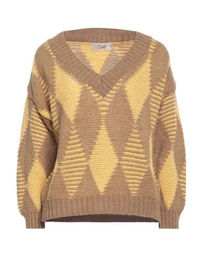 Croche Crochè Woman Sweater Light Brown Size L Acrylic, Alpaca Wool, Wool, Viscose In Beige