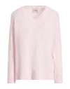 Croche Crochè Woman Sweater Light Pink Size L Virgin Wool, Polyamide