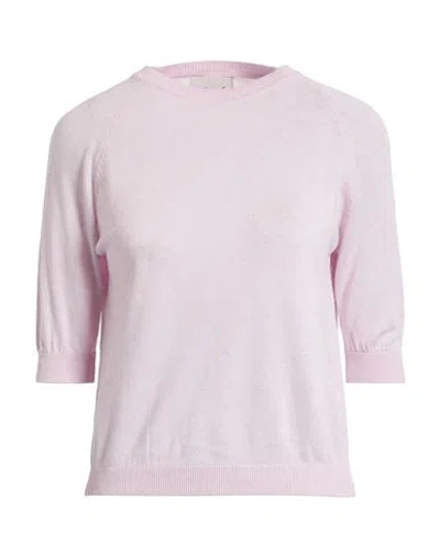 Croche Crochè Woman Sweater Lilac Size S Cotton, Cashmere In Pink